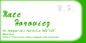 mate horovicz business card